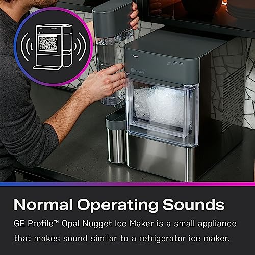 GE Profile Opal | Countertop Nugget Ice Maker w/ 1 gal sidetank | 2.0XL Version | Ice Machine with WiFi Connectivity | Stainless Steel