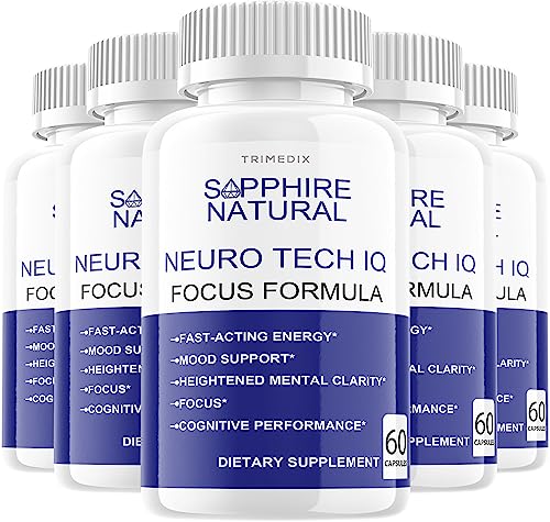 (5 Pack) Sapphire Natural Neuro Tech IQ - Neuro Tech IQ Brain Neurotech IQ Pills Brain Supplement 60 Capsules, Neuro Tech IQ Brain Enhancement Supplement, 300 Capsules for 150 Days