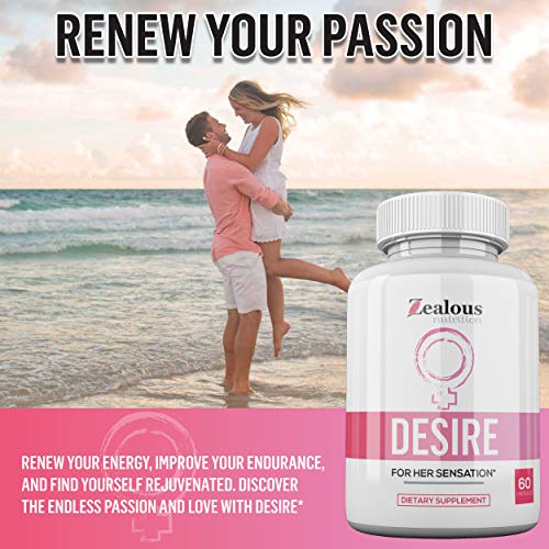 Zealous Nutrition Desire Multivitamin Pills – 5X Natural Mood Booster for Women - Increase Energy, Vitality, Headache Relief - for All Ages - 60 Caps