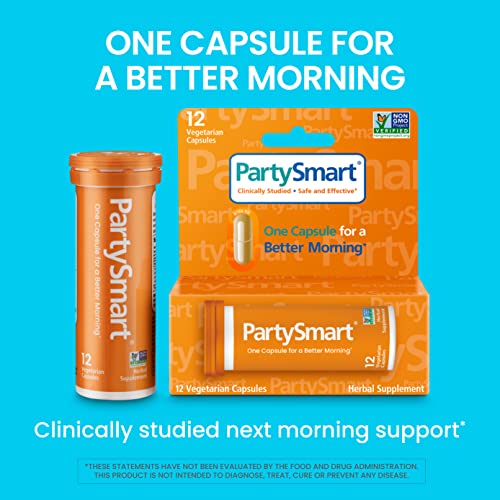 Himalaya PartySmart, One Capsule for a Better Morning, 12 Nights Out Supply, Non-GMO, Plant-Based, 250 mg, 12 Capsules