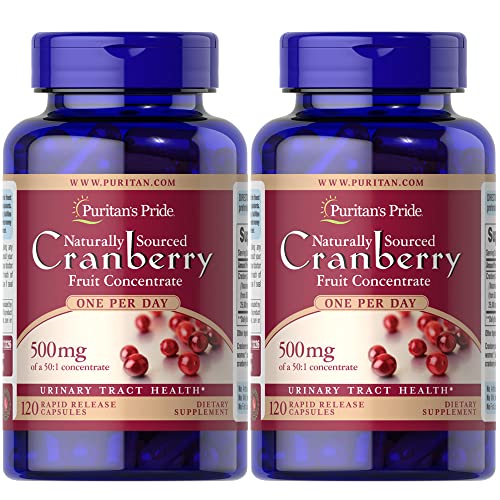 Puritan's Pride One A Day Cranberry Capsules, Twin Pack 240 Total Count