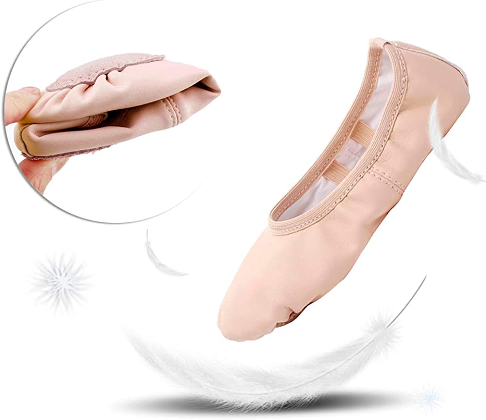 Stelle Ballet Shoes for Girls Toddler Ballet Slippers Soft Leather Boys Dance Shoes for Toddler/Little Kid/Big Kid (Ballet Pink, 11ML)