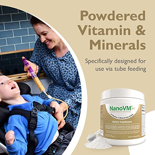 NanoVM t/f, Dietary Supplement for Tube Feedings, Allergen-Free Multivitamin for Kids, Flavorless Dietary Supplement with 14 Vitamins & 13 Minerals, Low-Carb Kids Vitamins, 275g - Solace Nutrition