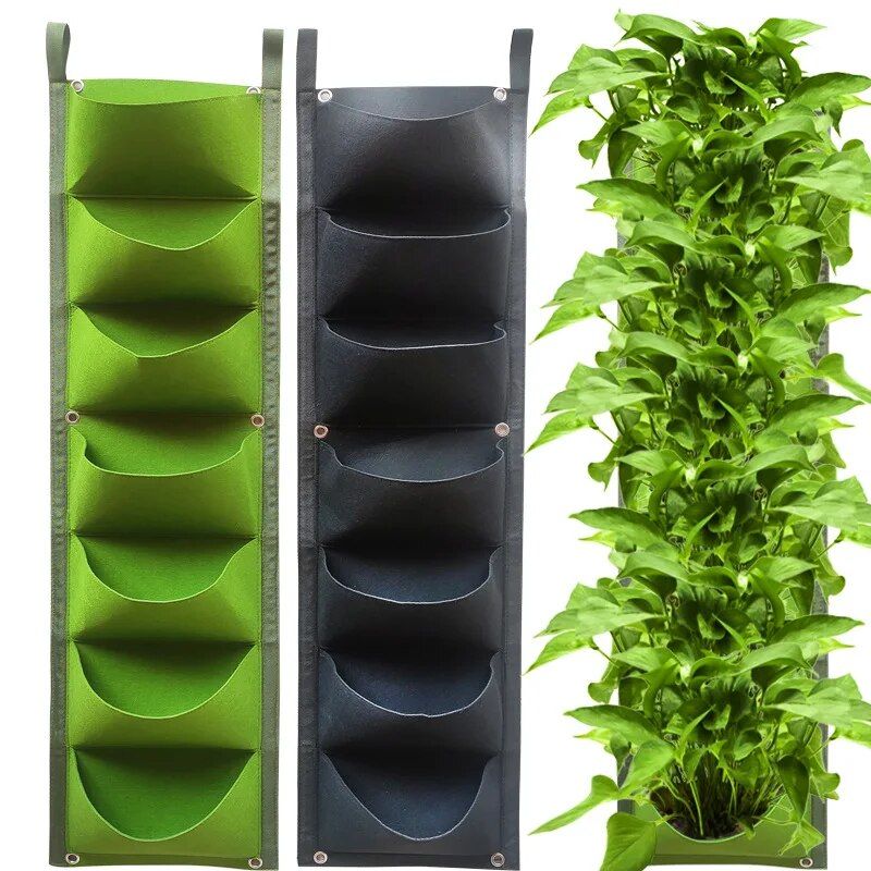 Multi-Pocket Felt Vertical Garden Planter - Wall Hanging Flower & Plant Grow Bag