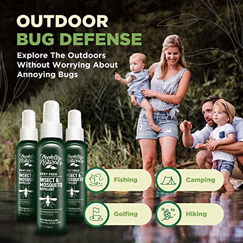 Medella Naturals Insect & Mosquito Repellent, DEET-Free All-Natural Formula, Kid and Pet Friendly, Made in the USA, 2 Ounce Spray Bottle, 3-Pack
