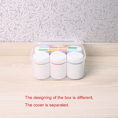 ePizdiz Colorful Empty Plastic Pill Bottle Organizer with Labels Medicine Vitamin Bottle Chemical Containers with Caps,6pcs (100ml)