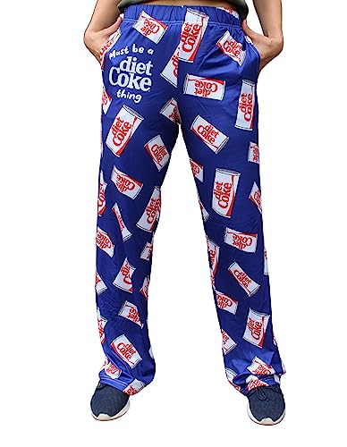 BRIEF INSANITY Lounge Pajama Pants for Men and Women| Must Be a Diet Coke Thing Can Print Bottoms - Comfy, Ultra Soft, Novelty Unisex Loungewear Pants (Diet Coke Thing Pants, Large)