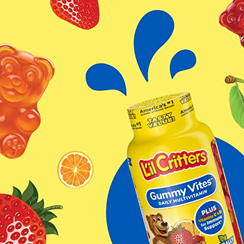 L'il Critters Gummy Vites Daily multivitamin: Vitamins C, D3 and Zinc for Immune Support 190 ct (95-190 day supply), 5 delicious flavors from America’s number one Kids Gummy Vitamin Brand