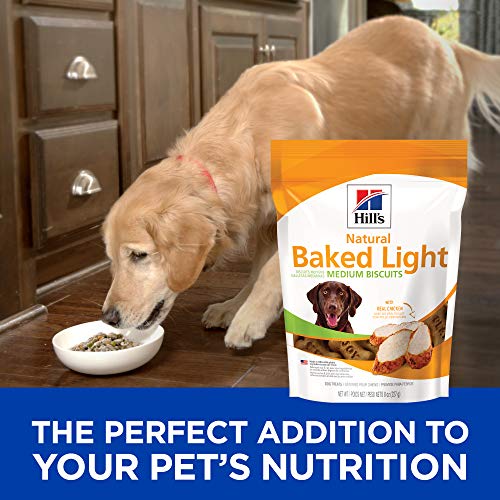 Hill's Natural Baked Light Biscuits with Real Chicken, Healthy Dog Snacks, 8 oz. Bag