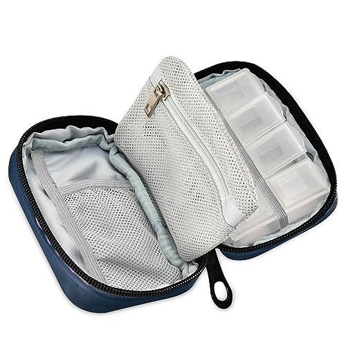 Haskirky Portable Travel Pill Cases Bag,Vitamin and Supplement Holder with Zippered Removable Organizer,4.6 * 3.14 * 1.88In Perfect for Your Sports, Camping, Hotels Pink Lotus Flower