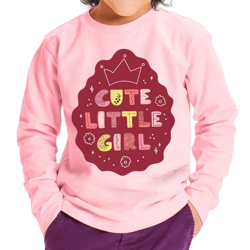 Cute Little Girl Toddler Long Sleeve T-Shirt - Kawaii Kids' T-Shirt - Printed Long Sleeve Tee