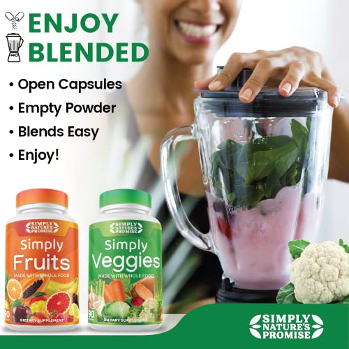Simply Nature's Promise - Packed with Over 40 Different Fruits & Vegetables - Made with Whole Food Superfoods - Bilberry Extract – 100% Soy Free - 90 Count (Pack of 2)