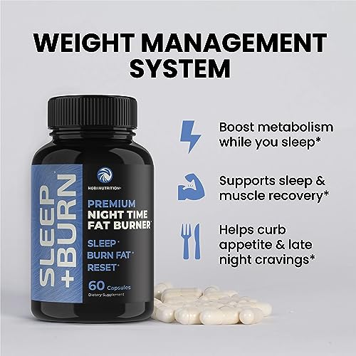 Night Time Fat Burner | Shred Fat While You Sleep | Hunger Suppressant, Carb Blocker & Weight Loss Support Supplements | Burn Belly Fat, Support Metabolism & Fall Asleep Fast | 60 Nighttime Pills