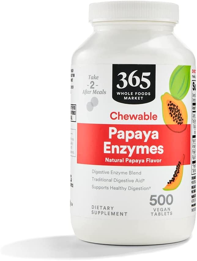 365 by Whole Foods Market, Papaya Enzymes, 500 Chews