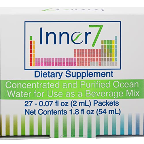 Sanki Global Inner7 Dietary Supplements, Japanese Product for ph Balance with Purified Water from The Sea- Main 1.8 fl oz (54 ml), 27 Packets of 0.07 fl oz Each (2 ml)