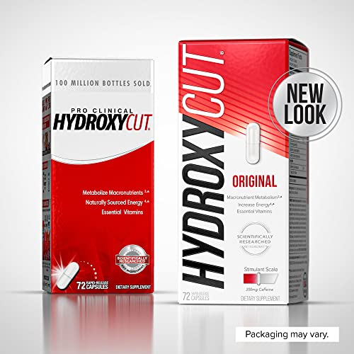 Weight Loss Pills for Women & Men Hydroxycut Original Weight Loss Supplement Pills Metabolism Booster for Weight Loss Weightloss & Energy Supplements, 72 Caps (Packaging May Vary)