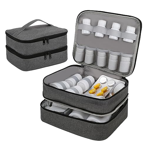 Cheungren Travel Medicine Storage Bag - Pill Bottle Organizer Bag Home First Aid Box for Emergency Medication, Vitamins or Medical Kits (Bag Only)