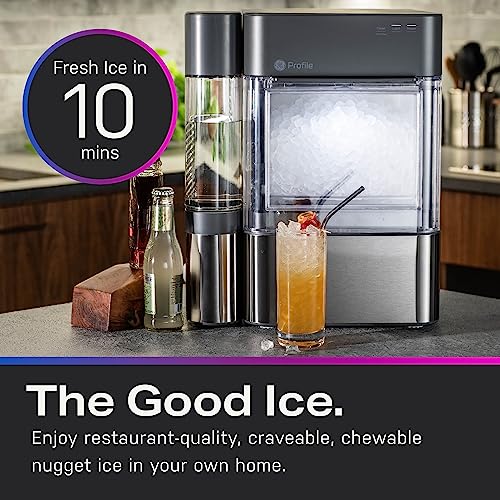 GE Profile Opal | Countertop Nugget Ice Maker w/ 1 gal sidetank | 2.0XL Version | Ice Machine with WiFi Connectivity | Stainless Steel