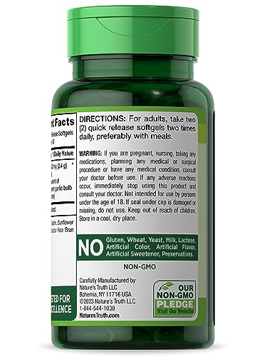 Nature's Truth Odorless Garlic Softgels | 2400mg | 180 Count | Non-GMO & Gluten Free Supplement