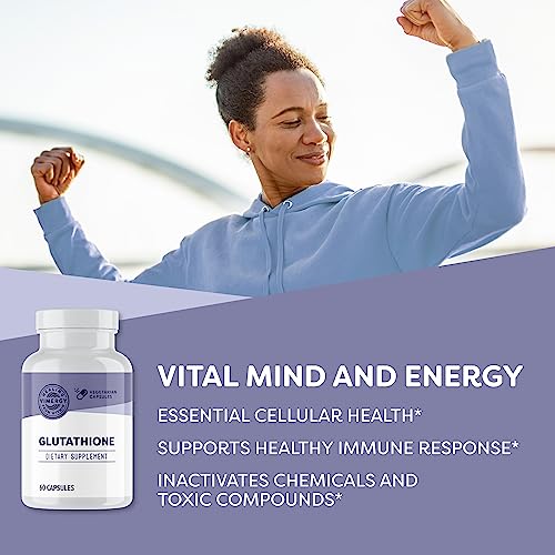 Vimergy Glutathione Capsules, 60 Servings – Natural Immune Supporting, Antioxidant & Detox Supplement - Gluten-Free, Kosher, Soy-Free, Vegan, Paleo Friendly