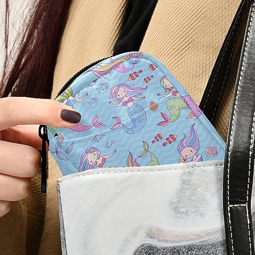 Mermaid Travel Pill Organizer Case Weekly Portable Pill Bag Container 7 Days Pill Box Organizer for Fish Oils Vitamin Holder Supplement Travel Gifts