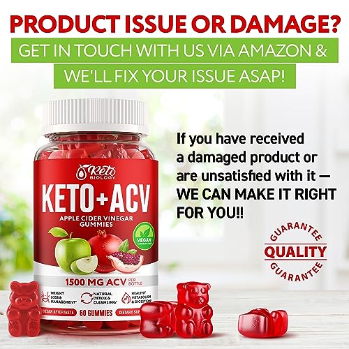 Keto ACV Gummies 1500 mg - ACV Keto Gummies for Weight Loss & Detox - Vegan Apple Cider Vinegar Gummies for Ketosis, Metabolism & Energy - AC Keto Gummies with Magnesium, Calcium & Sodium BHB Salts