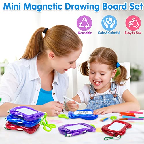 Mini Magnetic Drawing Board for Kids 6 Pack, Backpack Keychain Drawing Boards, Erasable Doodle Board Drawing Mini Sketch Pad Set Party Favors & Art Supplies- Goodie Bag Fillers & Classroom Prizes Gift