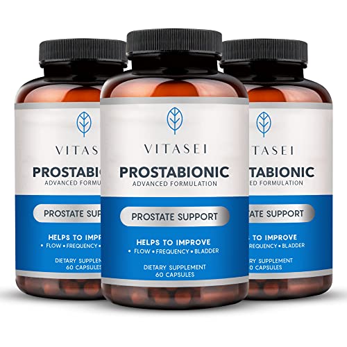 VITASEI Prostabionic Prostate Dietary Supplements for Men W/Saw Palmetto, Bio-quercetin & Pygeum Africanum, Reduce Bathroom Trips,Promotes Sleep & Better Bladder Emptying - 60 Capsules (Pack of 3)