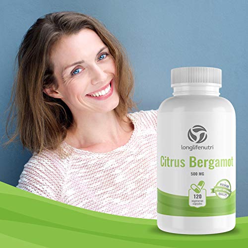 LongLifeNutri Citrus Bergamot Extract Capsules 500mg 120 Count | Made in USA