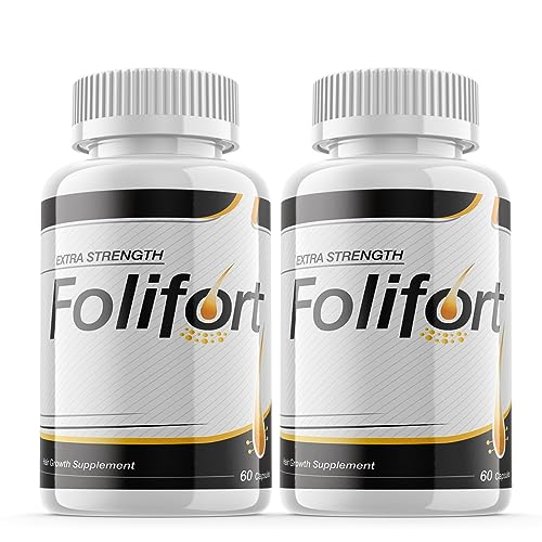 (Official) Folifort - Folifort Hair Growth Pills Felfort Extra Strength Vitamins Reviews Suppliment Biotin (2 Pack, 120 Capsules)