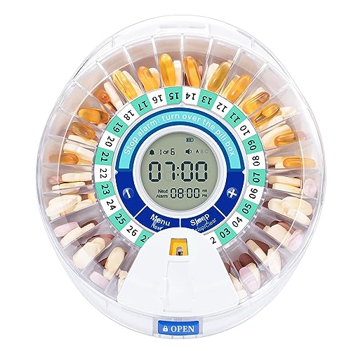 Automatic Pill Organizer with Alarm - Upgraded Motion Sensor Automatic Pill Dispenser for Elderly with Alarm and Flashing Light, Medication Organizer for Medication and Supplement, Smart Pill Reminder