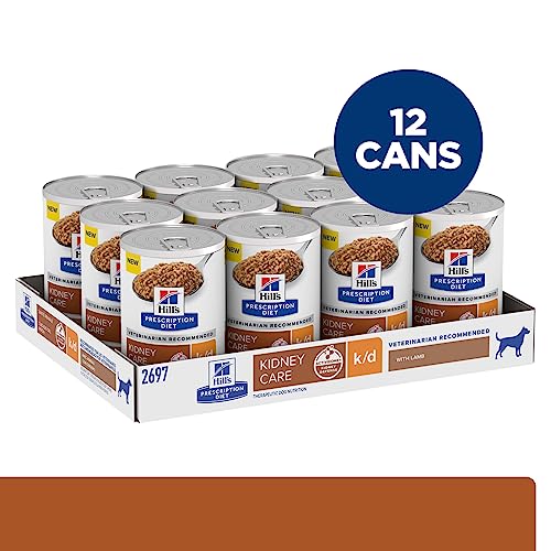 Hill's Prescription Diet k/d Kidney Care with Lamb Wet Dog Food, Veterinary Diet, 13 oz. Cans, 12-Pack