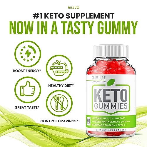 SlimLife Keto ACV Gummies - Official - Keto Slim Life Evolutions Weight Loss ACV Advanced Formula Shark Plus Tank Apple Cider Vinegar Dietary Supplement B12 Beet Root Juice Men Women (60 Gummies)