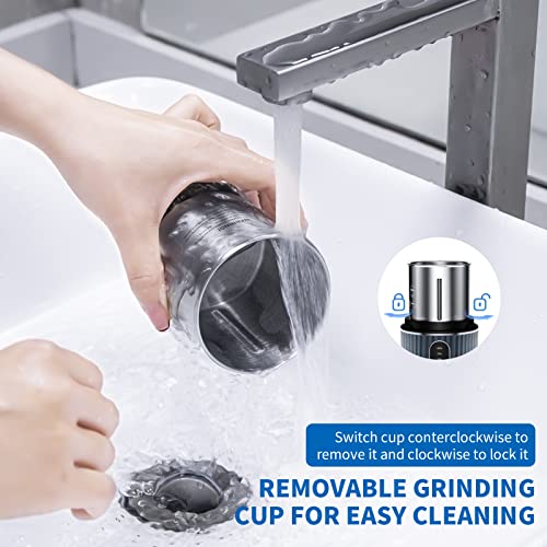 Cordless Electric Pill Crusher Grinder Pulverizer - Grind and Pulverize Multiple Pills, Small and Large Medication and Vitamin Tablets to Fine Powder - Removable Grinding Cup for Easy Cleaning