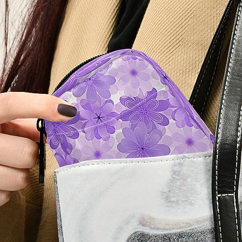 Kigai Purple Floral Pill Case, Portable Weekly Daily Pill Case Bag Organizer with Zipper for Vitamins Medicine Supplements Travel Family Business