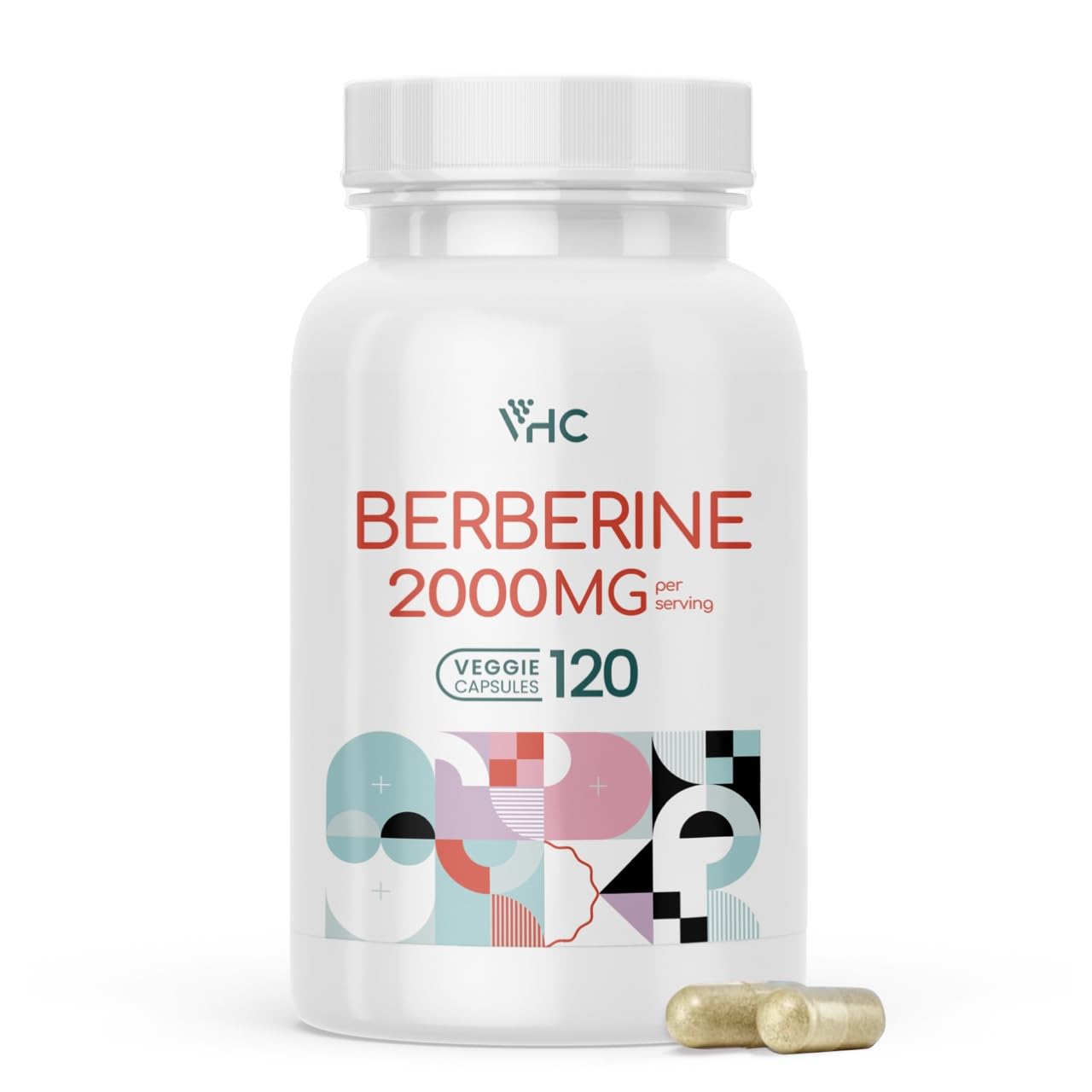 VHC Berberine Supplement 2000mg Daily, 10X Time Optimum Absorption Berberine HCL, Max Boost Bioavailable Levels, for Immune Cardiovascular Gastrointestinal, Non GMO Gluten Free Veggie Capsules