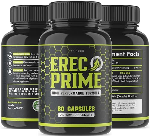 ErecPrime Advance Formula, Erec Prime Pills Male Strength Formula, New ErecPrime Dietary Supplement, ErecPrime Capsules, ErecPrime Vegan for Men, for 30 Days.