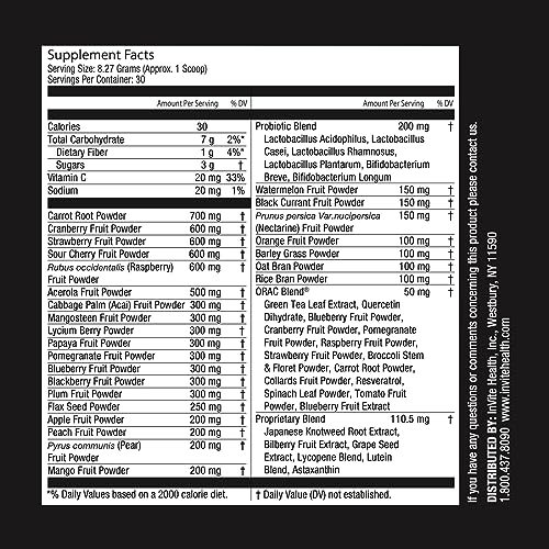 Invite Health Reds Hx® -Fruit and Vegetable Supplement, Superfood Powder -Formulated with Powerful Extracts from The Spectrum of Oranges, Reds, Blues and Purples Plus Probiotics - 30 Servings