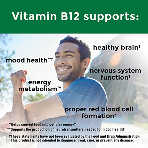 Nature Made Vitamin B12 500 mcg, Dietary Supplement for Energy Metabolism Support, 100 Tablets, 100 Day Supply