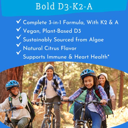 Bold Botanica D3-K2-A - 3-in-1 Complex Liquid Vitamin - Vegan Vitamin D3 with Vitamin K2 and Vitamin A Dietary Supplement - 1 FL OZ. (30mL) (1)