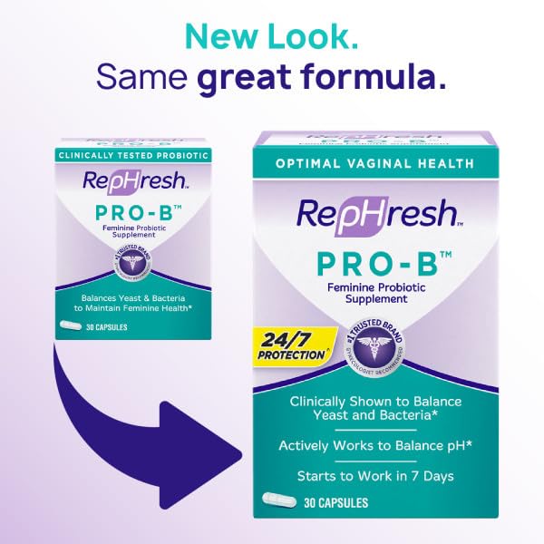 RepHresh Pro-B Probiotic Supplement for Women, 30 Oral Capsules