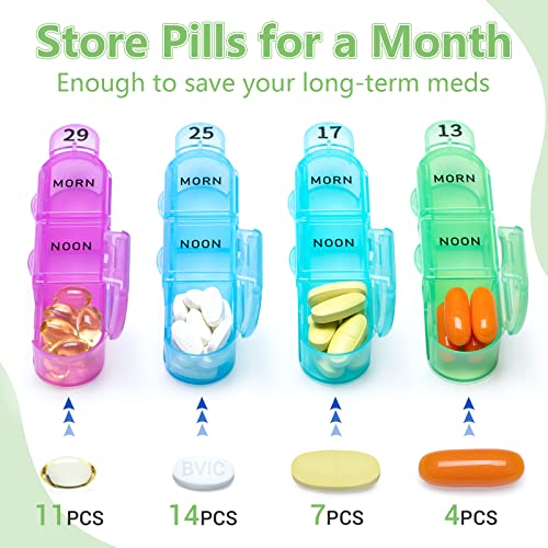 Zoksi Monthly Pill Organizer 3 Times a Day, One Month Pill Box Organizer Morn-Noon-Eve, 30 Day Pill Case for Travel, 31 Day Medicine Organizer with 32 Removable Compartments for All Meds