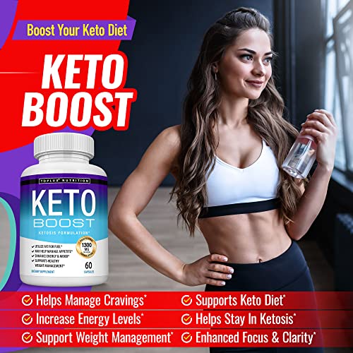 Keto Boost Diet Pills Ketosis Supplement - Natural Exogenous Keto Formula Support Energy & Focus, Advanced Ketones for Ketogenic Diet, Keto Diet Pills, for Men Women