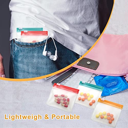 35 Pieces Pill Pouch Bags Zippered, Anglecai Reusable Pill Pouch for Medicine Bags Portable for Pills Bags Self Sealing Travel Pill Packets with Slide Lock Pill Baggies for Pill Storage (35P)