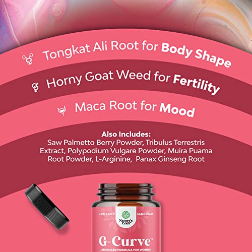 G-Curve Butt and Breast Enhancement Pills - Herbal Enhancer May Support Body Sculpting Curves with Saw Palmetto Extract Horny Goat Weed for Women *Results Vary 60 Count