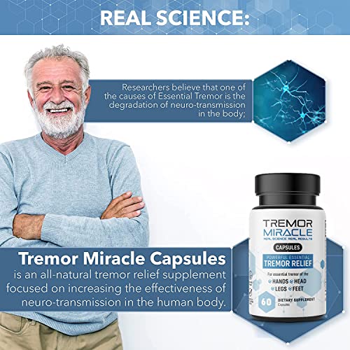 Real Science Nutrition Tremor Miracle Capsules - Essential Tremor Herbal Capsule Supplement  for Hands, Legs, Feet, Head Tremors 