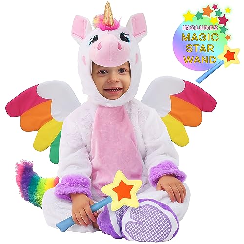 Spooktacular Creations Baby Unicorn Costume with Wings and Star Wand for Unisex Infant Halloween Dress Up Party (18-24 Mos)