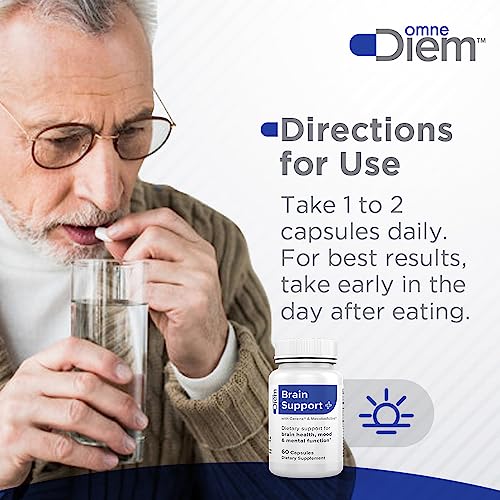 Omne Diem Brain Support with Cerenx and MecobalActive, 60 Capsules – Dietary Supplement for Brain Health, Mood & Mental Function