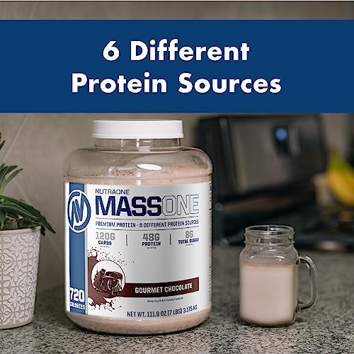 Massone Mass Gainer Protein Powder by NutraOne – Gain Mass Protein Meal Replacement (Vanilla - 7 lbs.)