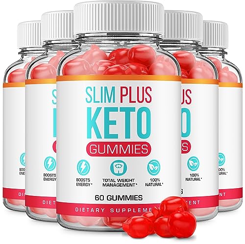 (5 Pack) Slim Plus Keto ACV Gummies - Official - Keto Slim Plus ACV Advanced Weight Loss Formula Shark Plus Tank Apple Cider Vinegar Dietary Supplement B12 Beet Root Juice Men Women (300 Gummies)